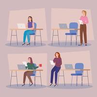 businesswomen in workplace vector