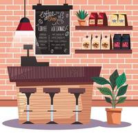 coffee shop with bar vector