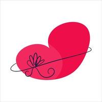 corazón con lazo para el regalo romántico del día de san valentín aislado sobre fondo blanco.regalo de corazón anudado para la decoración. ilustración vectorial en estilo plano. vector