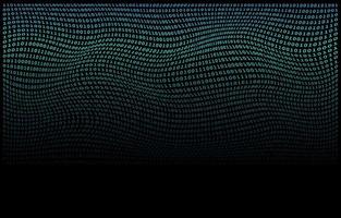 Binary code wavy on black background for digital, technology concept background vector