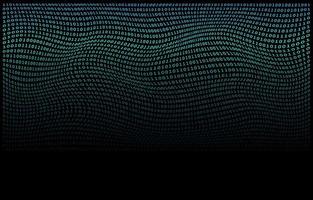 Binary code wavy on black background for digital, technology concept background vector