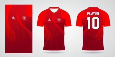 red sports shirt jersey design template vector