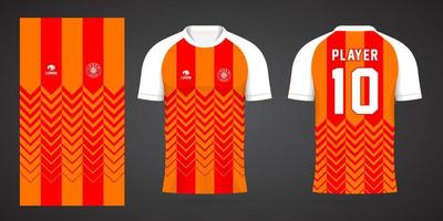 orange sports shirt jersey design template vector