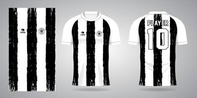 black white sports shirt jersey design template vector