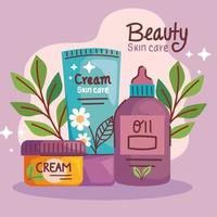 nature skin care icons vector