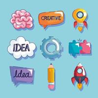 idea e iconos creativos vector