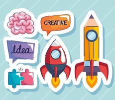 idea and creative stickers vector