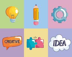 idea and creative objects vector