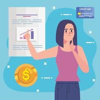 woman and finance vector
