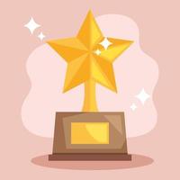 trophy with star vector