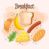 breakfast fresh ingredients vector