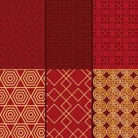 chinese style red backgrounds vector