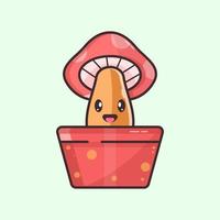 cute mushroom illustration vector