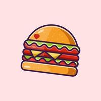 ilustración de hamburguesa de comida americana vector