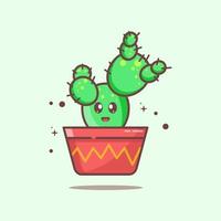 cute cactus tree illustration vector
