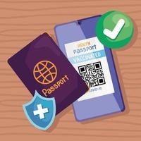 covid19 passport digital vector