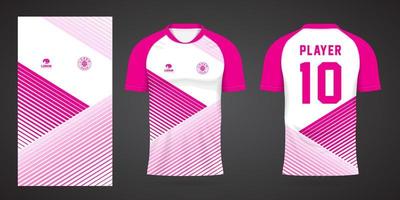 pink sports shirt jersey design template vector