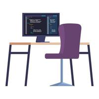 workplace for web development vector