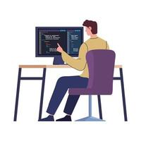 worker of developer web vector