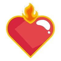 heart with flames vector