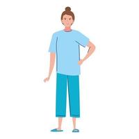 girl wearing sleepwear vector