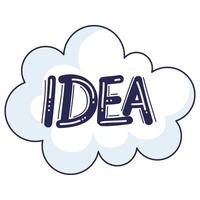 idea lettering in cloud vector