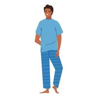 young man wearing pajama vector