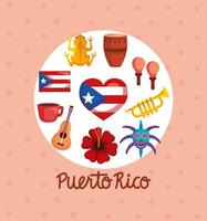 iconos tradicionales de puerto rico vector