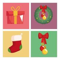 christmas objects decoration vector