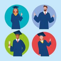 group people graduated vector