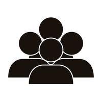 crowd silhouettes figures avatars vector