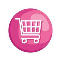 button with shopping cart vector