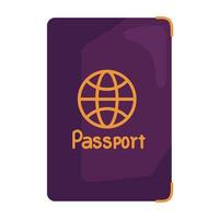 pasaporte documento viaje vector