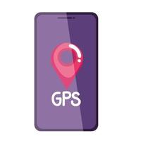 teléfono inteligente con aplicación gps vector