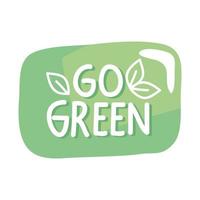 go green lettering vector