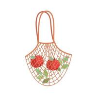 mesh bag with tomatoes vector