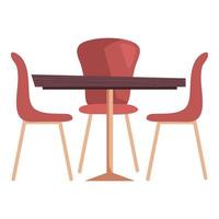 mesa y sillas de restaurante vector