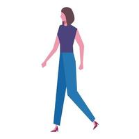 elegant businesswoman walking vector