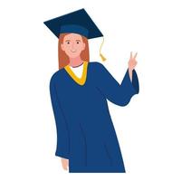 happy woman graduate vector