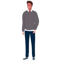 elegant business man standing vector