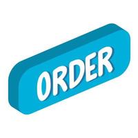 order button isometric vector