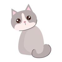 lindo gato color gris vector