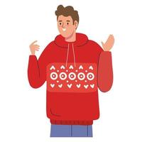 man using christmas sweater vector