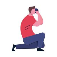 young man photographer vector