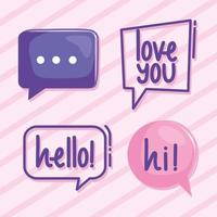 four virtual relationship icons vector