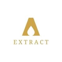 letter A drop, oil and extract logo design vector