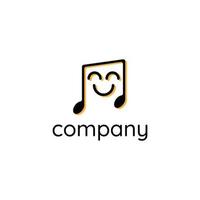 Simple Happy Music Logo Design vector