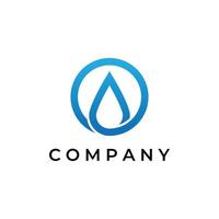 blue drop or letter O drop logo design vector