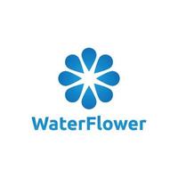 water or drop flower vector logo template