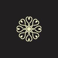 luxury flower line logo design vector